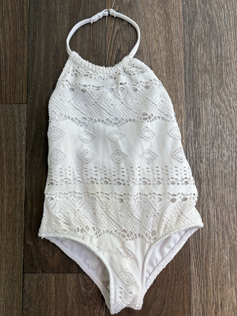 Ralph Lauren White Crochet One-Piece Swimsuit - Kids